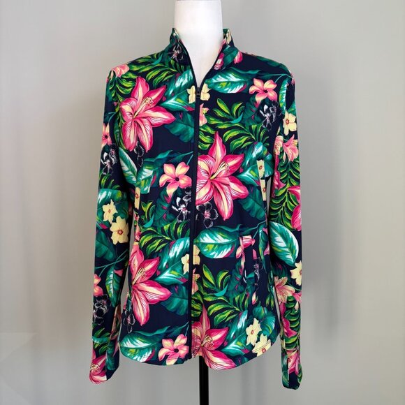 Tommy Bahama Women's Size XL Full Zip Jacket Tennis Golf Pickleball Tropical - Picture 2 of 13